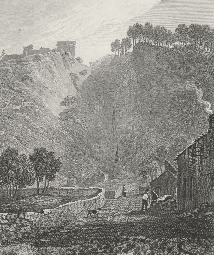 DERBYS. Peverel Castle, Derbyshire. DUGDALE c1840 old antique print picture